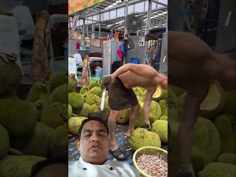 Big saige jackfruit cutting #jackfruit #durian #streetfood #viralvideo #fruit #viralvideoshotsvideo