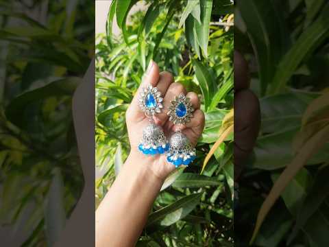 DIY JHUMKE 💙💙 #diy #shorts #diyhandmadejewelry #shortsfeed #jhumka #earrings #shortsvideo