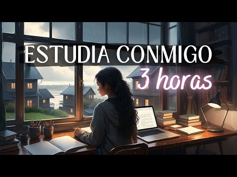 💖 ESTUDIA CONMIGO 3 HORAS | Sonidos de lluvia | Descansos de 10 minutos | Sin música | 💖 EASY ZEN