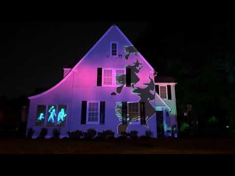 Halloween House Projection! Haunted Mansion, Nightmare Before Christmas & The princess and the frog