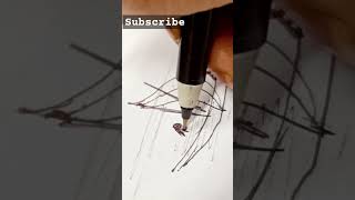 How to draw scenery using black pen #shorts #art #blackpendrawing #scenerydrawing #ytshorts