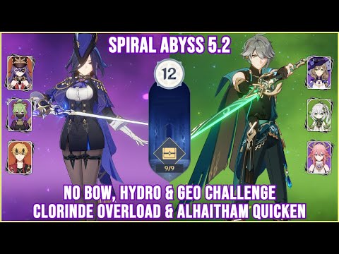 NO BOW, HYDRO & GEO UNIT! Clorinde Overload x Alhaitham Quicken Full Star Clear | Genshin Impact