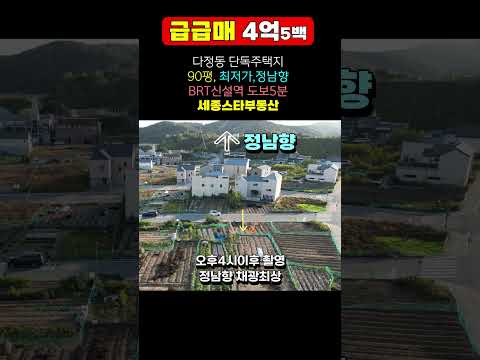 (급급매) 세종시 단독주택지 최저가 매매 다정동 90평 4억5백(평당450만)