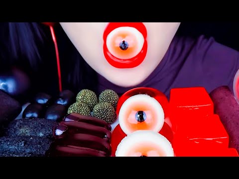 ASMR Eye Gummy Balls, Jelly, Grape Tanghulu Eating Vlog, Mukbang 아이 젤리 볼, 젤리, 포도 탕후루 @HongyuASMR