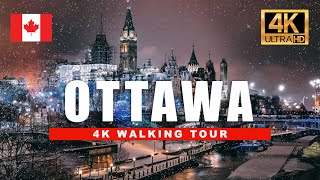 Epic Snowfall in Ottawa ❄️ 4K Winter Night Walk Through Heavy Snow [HDR/60fps]