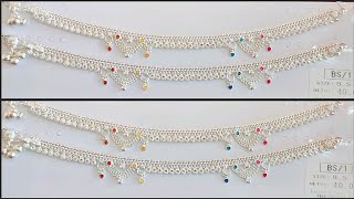 latest Silver anklets designs with weight and price 2025