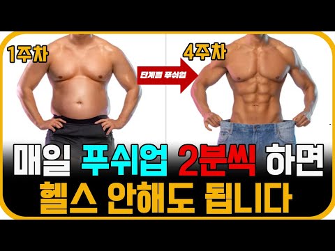 집에서 오직 푸쉬업 4주 하면 몸이 놀랍게 변합니다. 남자는 넓은 어깨, 여자는 가슴 처짐 방지하는 가슴 자극 100% 올리는 방법! [초보자, 여성, 중년이후 푸쉬업 잘하는 법]