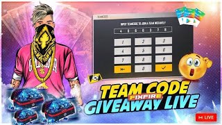 FREE FIRE LIVE CUSTOM ROOM GIVEAWAY| FF LIVE TEAM CODE GIVEAWAY | FF LIVE GIVEAWAY DJ ALOK |FF LIVE