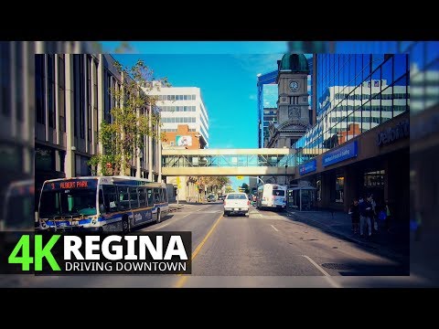 Regina 4K60fps - Driving Downtown - Saskatchewan, Canada