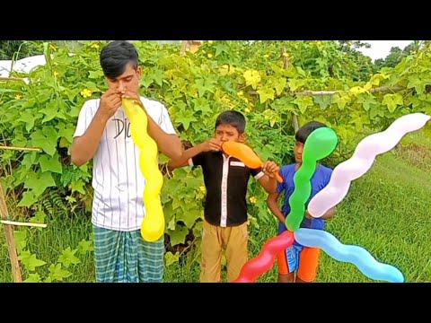 Have fun blowing up balloons and learn the names of colors। kids episode27