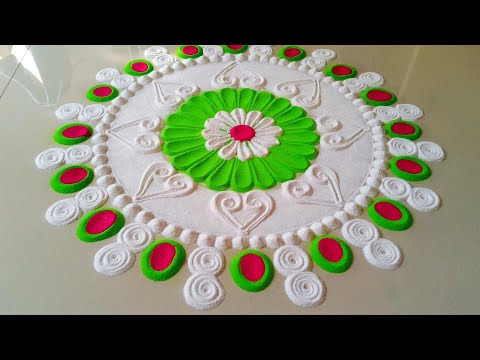 Simple and easy rangoli design 2023|colourful rangoli designs|relaxing rangoli design