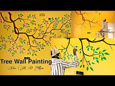 unlock Wall Tree  Painting Design in Bedroom🔥#art