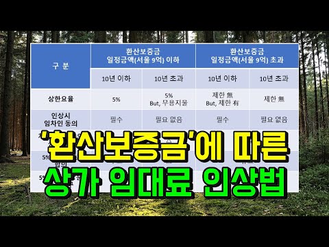 환산보증금 규모에 따른 임대료 인상 방법