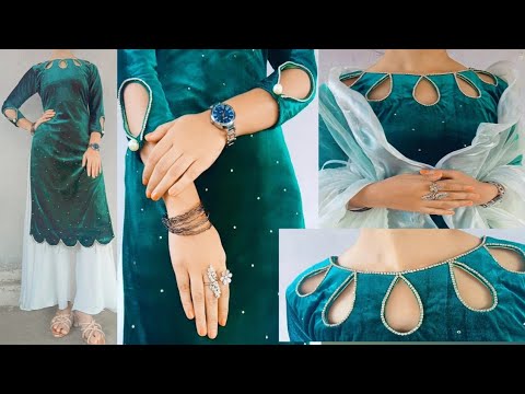 Winter Wear/Velvet Designer Kurti Cutting and Stitching/Neck Design/Sleeve Design/Daman Design/DIY