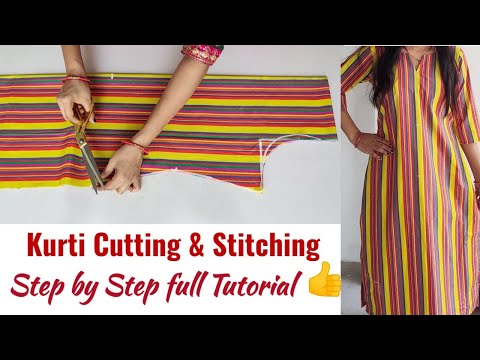 Kurti / Suit Cutting and Stitching Step by Step Full Tutorial | Kurti Cutting and Stitching