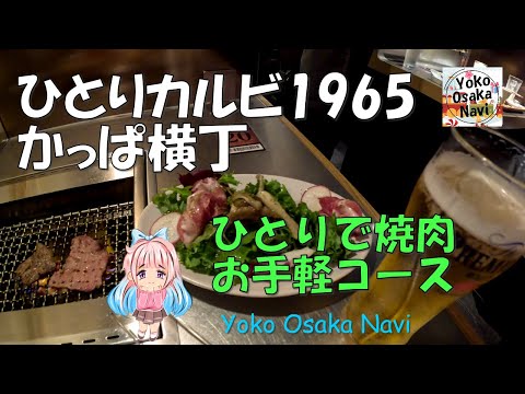 【大阪梅田】ひとりカルビ1965かっぱ横丁ひとりで焼肉お手軽コース。美味しくひとりで焼肉。 Osaka, Umeda, Yakiniku