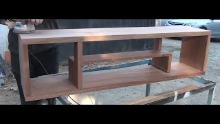 Making a Simple TV Stand with a Shelf- in mahogany