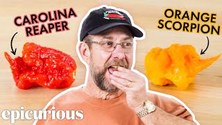 'Pepper X' Creator Ed Currie Tastes 10 Of The Hottest Peppers in the World | Epicurious