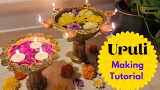 Diwali decoration, Urli making, DIY Uruli, Diwali decoration ideas, Flower decoration ideas