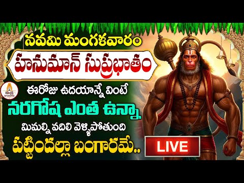 🔴LIVE : మంగళవారం హనుమాన్ సుప్రభాతం వింటే నిత్యం ధనవంతులగా వర్దిల్లుతారు || HANUMAN SUPRABHATHAM