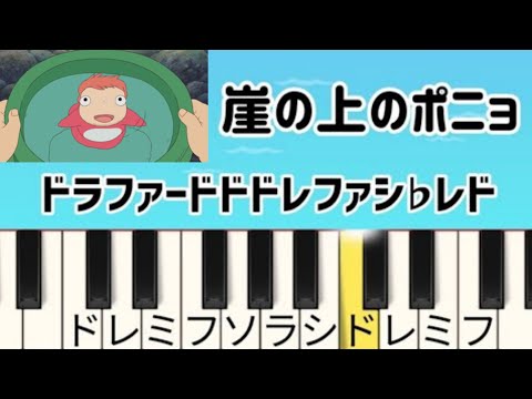 超初心者おすすめジブリ簡単ピアノ【崖の上のポニョ】ドレミ付き