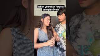 When your man forgets using his brain 🧠😂 #tanshi #shorts #prankonhusband #prankvideo