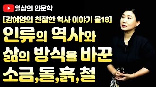 인류의 역사와 삶의 방식을 바꾼 소금, 돌, 흙, 철, / 강혜영의 친절한 역사이야기 몰아보기 18