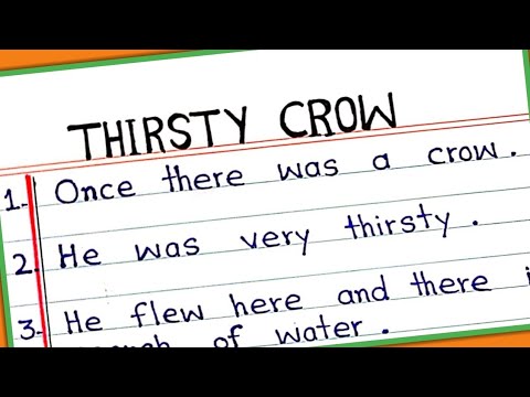 Thirsty crow 10 lines story || Write story on Thirsty crow in English