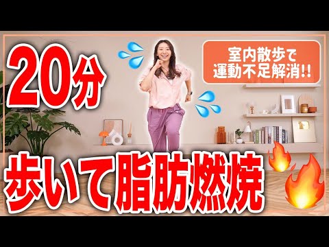 【20分室内散歩】暑い日or雨の日はおうちで歩いて脂肪燃焼！【おうちで健康体操】