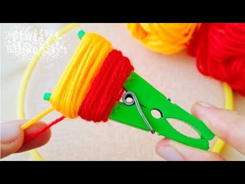 How to make flower with woolen, hand crafts flower, making ideas at home, 5mins crafts