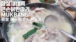 신천맛집탐방 큰손닭한마리 먹방, 동대문 노노 잠실에서 먹는 진국 蚕室鶏一匹カルグッス Mukbang(eating show)