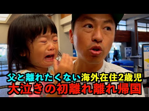 【父と離れたくない！】海外在住2歳児大泣きの初離れ離れ日本帰国の様子。の回！