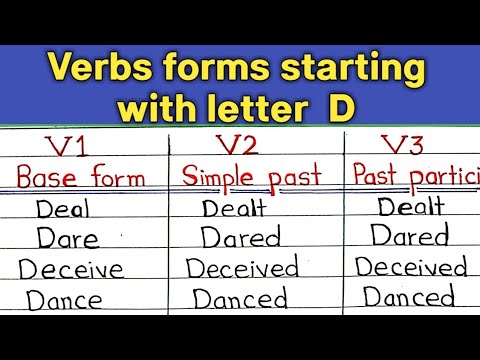 Verb forms with letter D || V1, V2, V3 verbs list || Forms of verbs in English grammar