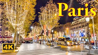 Paris, France🇫🇷 - Paris Christmas Lights 2023 | Christmas Walk 4K  | Paris 4K | A Walk In Paris