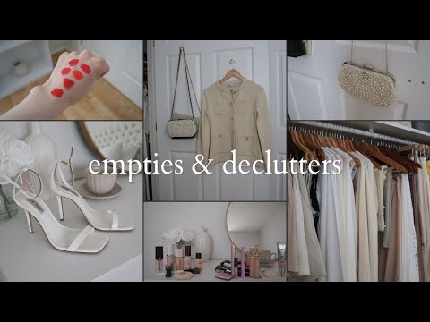 I want fewer, better things ~ declutter with me & empties ~ skincare, clothing, shoes, make-up... 🤎