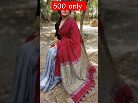 Khadi Cotton Half and Half ghicha pallu Saree WHATSAPP 9790271649 with contrast blouse