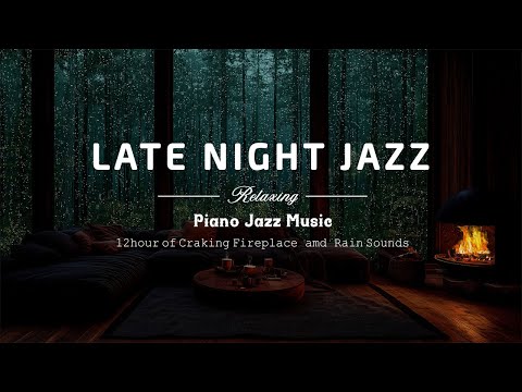 Calm Evening Jazz vs Rainfall Sounds to Deep Relaxtion, Sleep, Work Fireplace Ambience & Rainforest