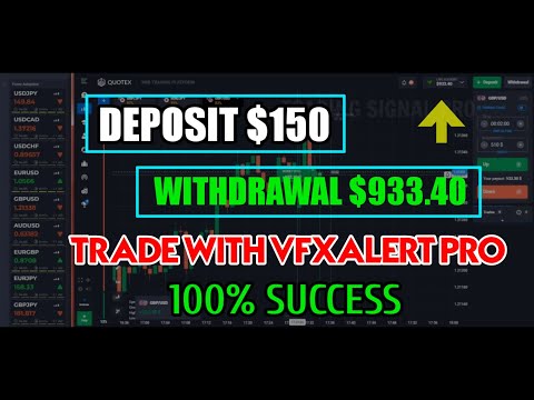 Trade With VFXAlert Pro - $150 to $933.40 - Quotex Trading