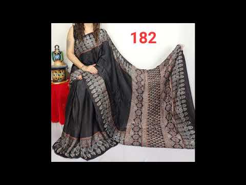 Pure Modal Silk Ajrakh Hand Block Saree|| Natural Dyes||Matching Blouse|| Rs.3000/-