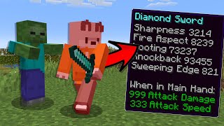 Minecraft But Taking Damage Enchants Your Inventory