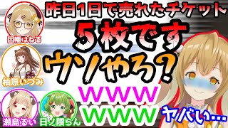 4周年イベントで地獄のような売上を叩き出してしまい逆に笑いが止まらなくなるメンバー達【因幡はねる/日ノ隈らん/柚原いづみ/風見くく/瀬島るい/大浦るかこ/飛良ひかり/字幕】