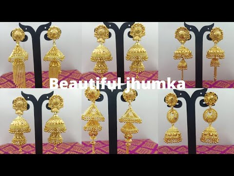 latest gold jhumka designs with price nd weight !! latest gold earrings designs 2021!!