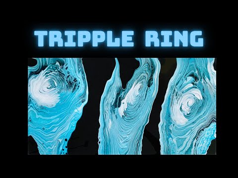 #56- Tripple Ring Pour w/ Negative space #acrylicpouring  #ringpour