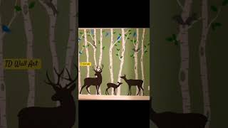 Deer and tree wall painting||Latest Tree Wall Art PaintingDesign Ideas | Wall PaintingTree Design