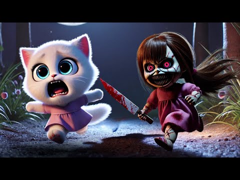 Little Cat😿 was Chased by Ghost Doll😈👻 #cat #ai #catlover #catvideos #cutecat #aicat