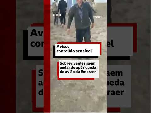 Vídeo mostra resgate dos sobreviventes da queda do avião da Embraer no Cazaquistão