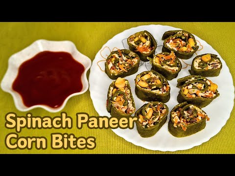 Spinach Paneer Corn Bites 🌽 | Palak Recipe 🥬 | Spinach Recipes 😋 | Healthy Spinach Recipes 💪