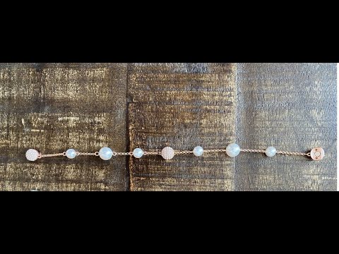 Swarovski Remix collection bracelet Round Pearl Strand Rose-gold tone plated size MEDIUM 5365738