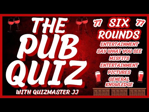 Pub Quiz No77 - 6 Different Rounds - 38 Questions & Answers - 82 Points to Win. trivia/quiz Fun Quiz