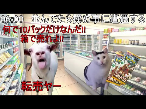 ポケカ新弾発売日の一日 #猫ミーム #猫マニ